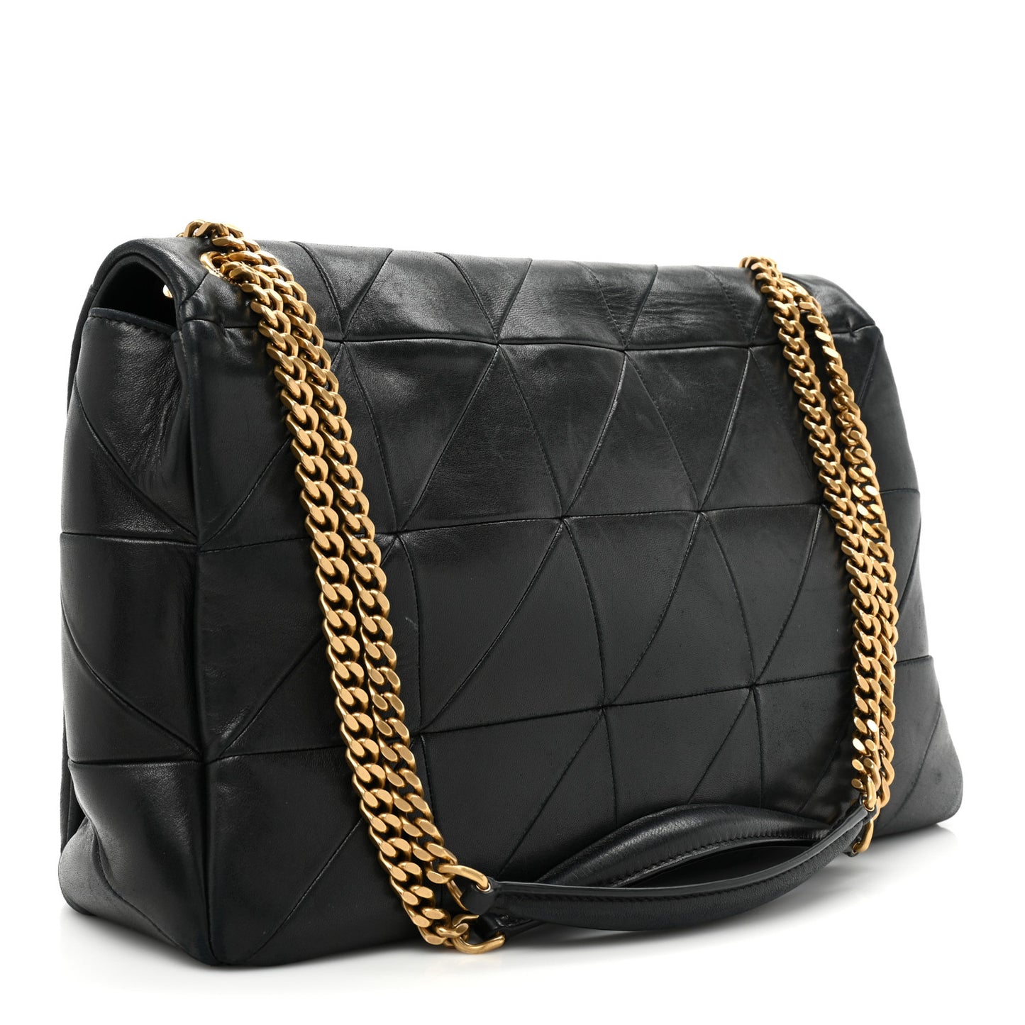 Lambskin Patchwork Monogram Large Jamie Black