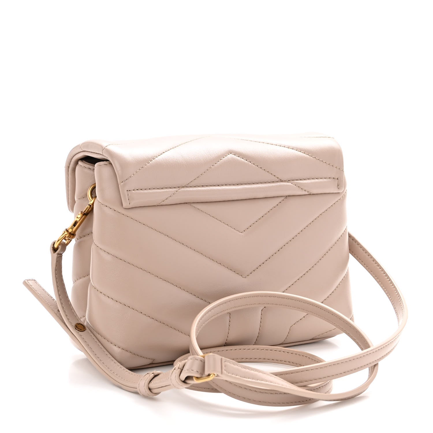Saint Laurent Calfskin Y Quilted Monogram Toy Loulou Crossbody Bag Nude Powder 3 of 11
