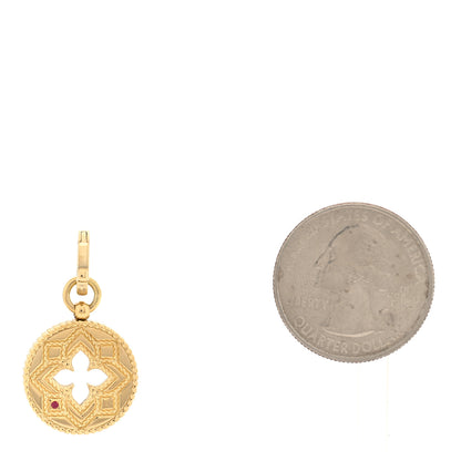 Roberto Coin 18K Yellow Gold Diamond Venetian Princess Flower Disc Pendant 2 of 3