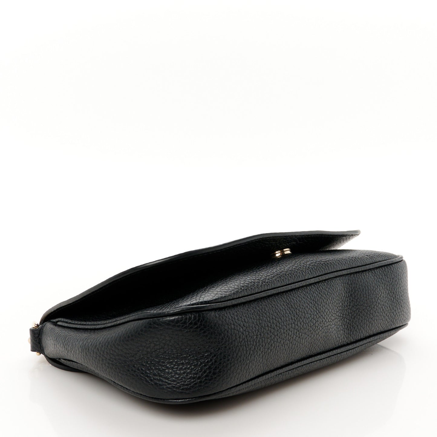 Pebbled Calfskin Medium Soho Flap Crossbody Black