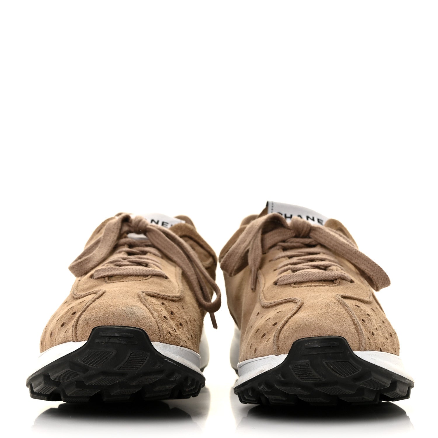 Chanel Suede Goatskin CC Sneakers 40.5 Dark Beige 2 of 9