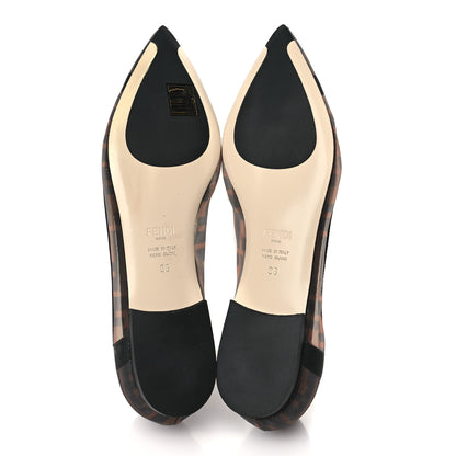 Fendi Mesh FF Skimmer Ballerina Flats 36 Tobacco Moro Black 5 of 8