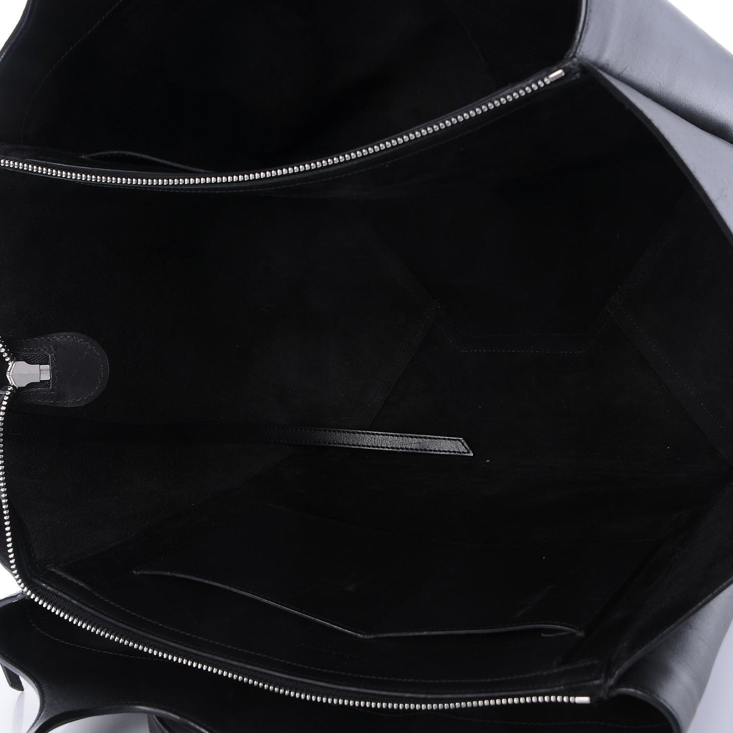 Supple Natural Calfskin Vertical Tri-Fold Bag Black