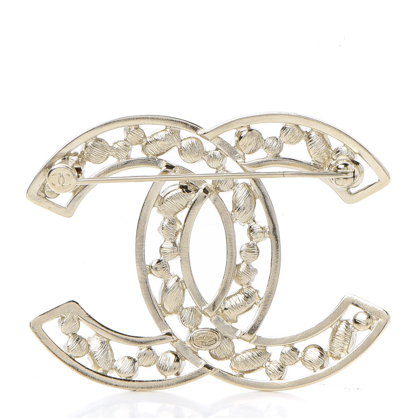 Crystal CC Brooch Light Gold