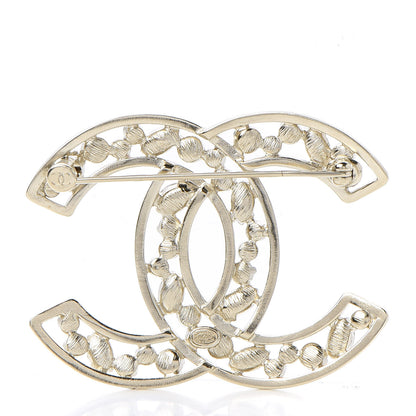 Chanel Crystal CC Brooch Light Gold 3 of 5