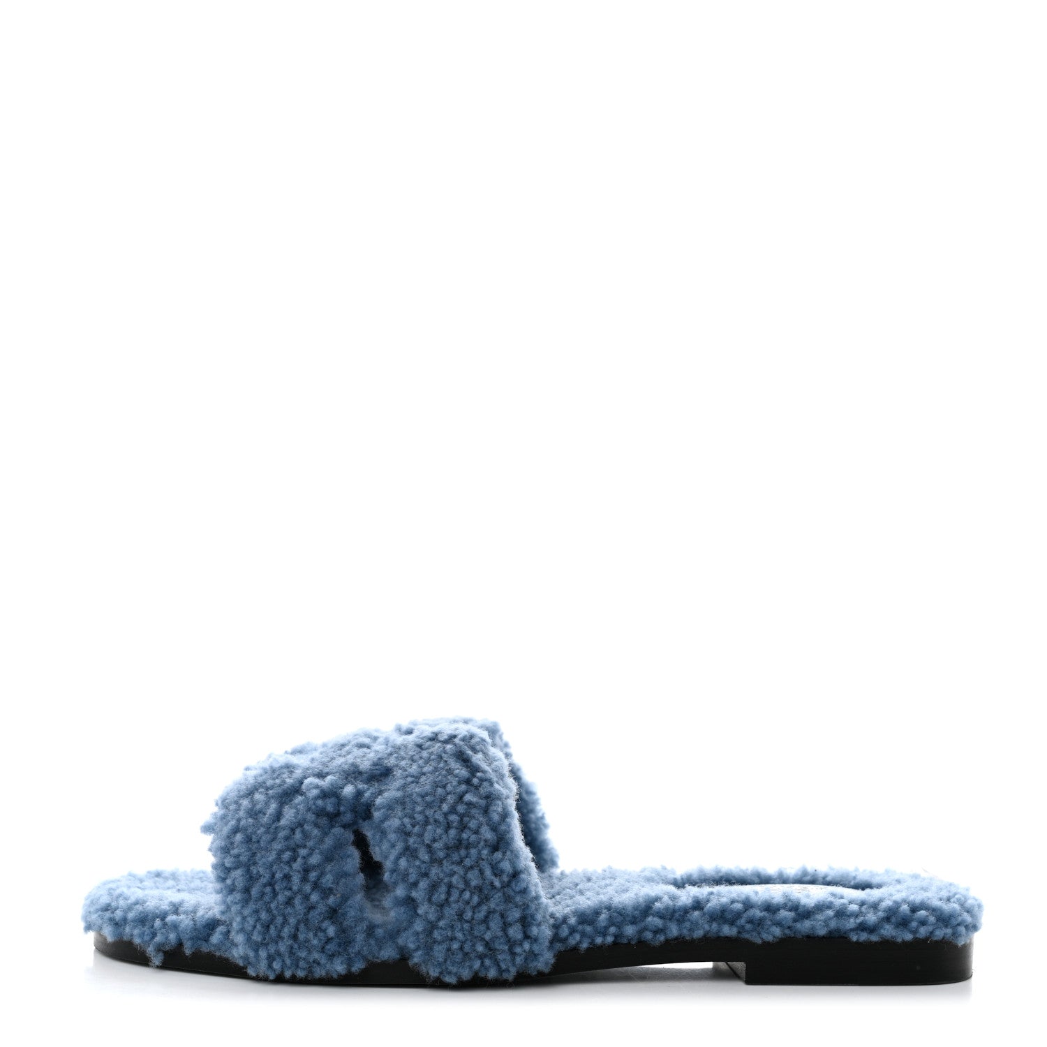 Hermes Woolskin Oran Sandals 38.5 Bleu 1 of 8
