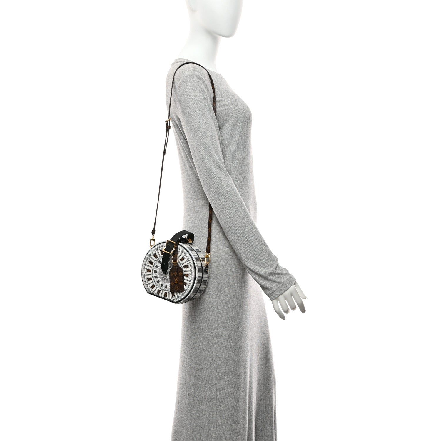 Louis Vuitton X FORNASETTI Calfskin Architettura Petite Boite Chapeau White Black 2 of 9