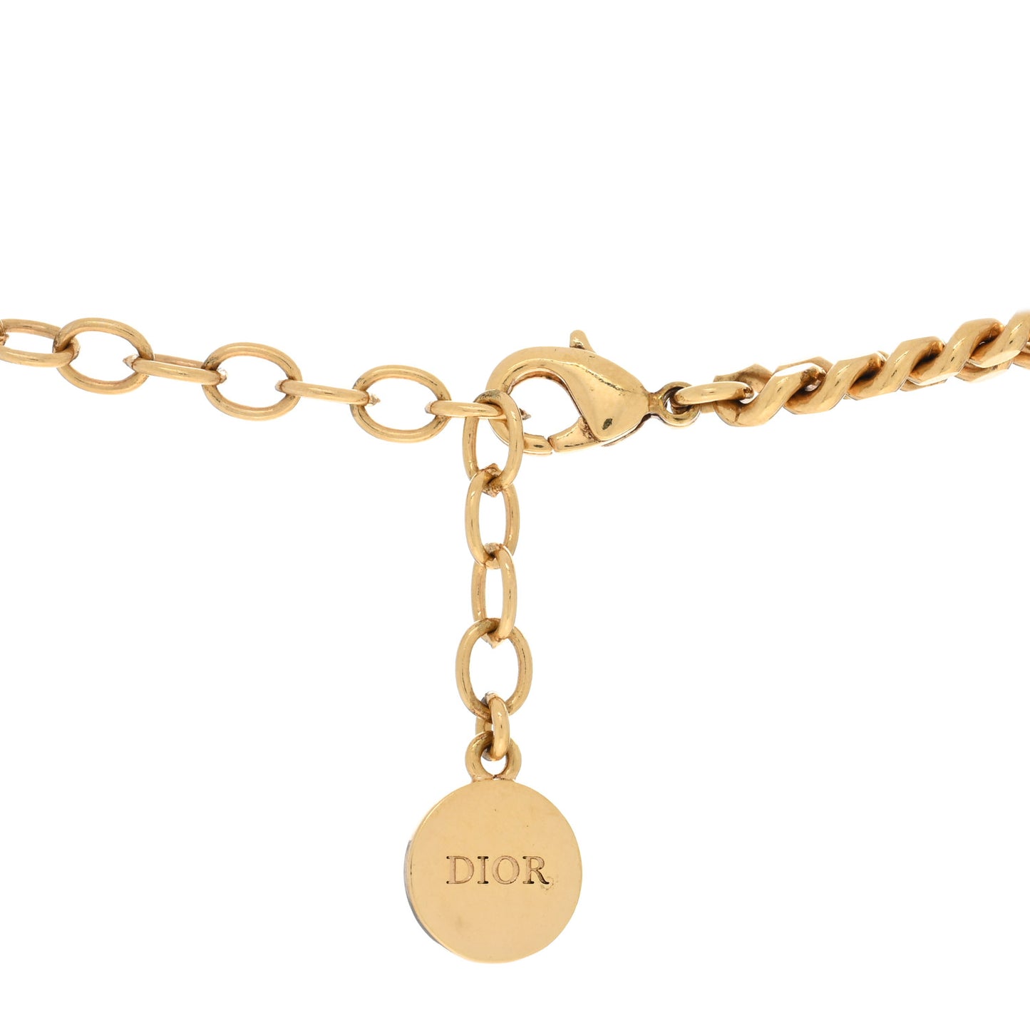 Crystal Logo Chain Necklace Gold