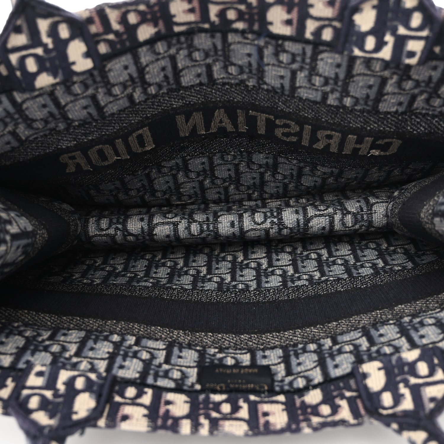 Christian Dior Oblique Medium Book Tote Blue Multicolor 5 of 12