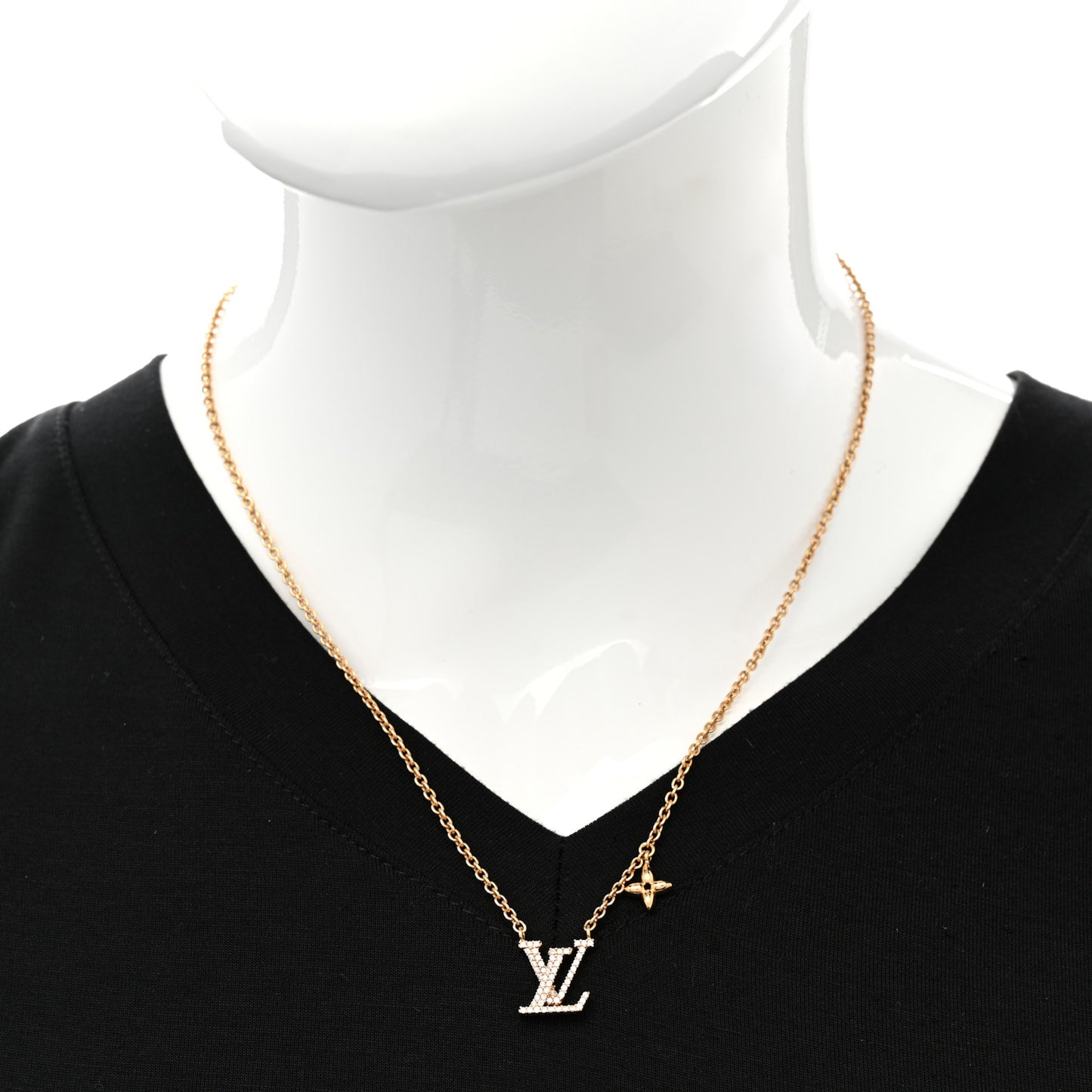 Metal Crystal LV Iconic Necklace Gold