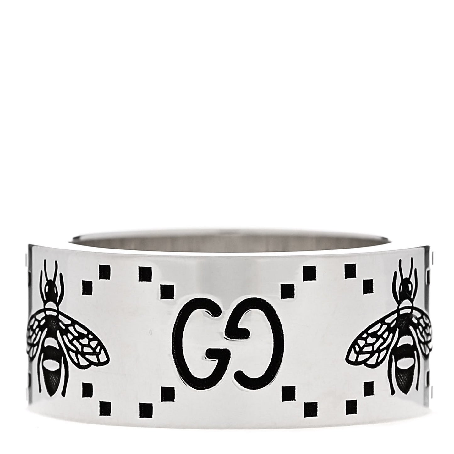 Sterling Silver GG Bee Band Ring 53 6.25