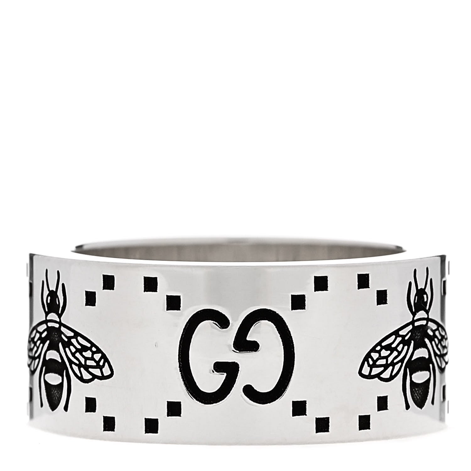 Gucci Sterling Silver GG Bee Band Ring 53 6.25 3 of 6