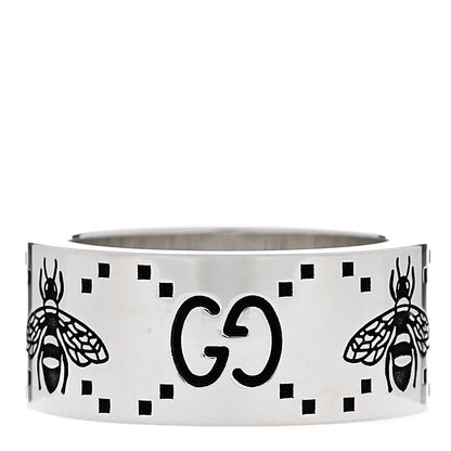 Gucci Sterling Silver GG Bee Band Ring 53 6.25 3 of 6