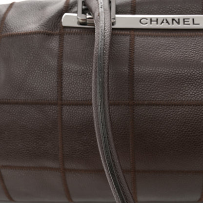 Chanel Caviar Square Stitched Large Satchel Dark Brown 12 of 16