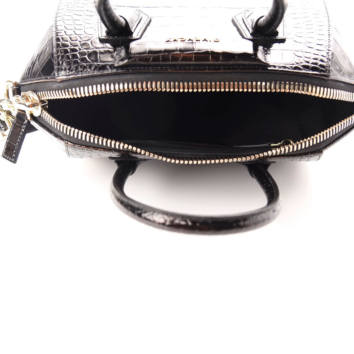Givenchy Calfskin Crocodile Embossed Small Antigona Black 6 of 13