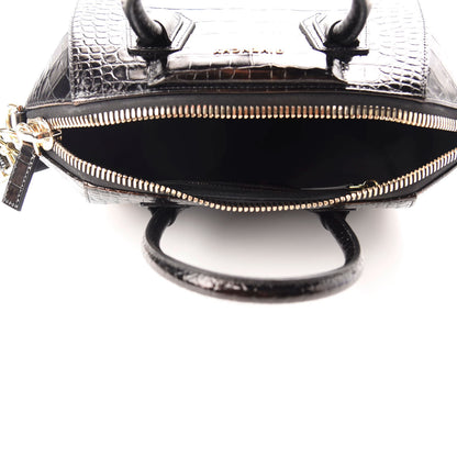Givenchy Calfskin Crocodile Embossed Small Antigona Black 6 of 13