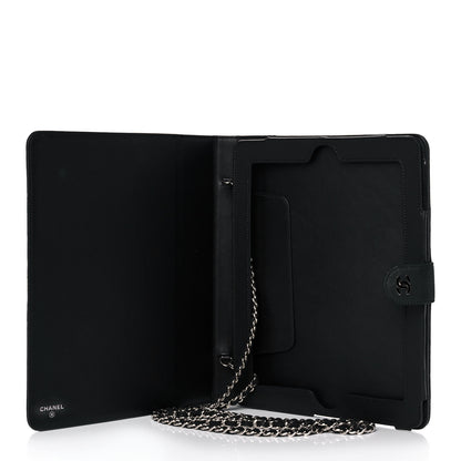 Chanel Iridescent Caviar Quilted Crossbody iPad Holder Black 10 of 12