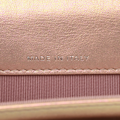 Chanel Iridescent Calfskin Quilted Flap Card Holder Wallet Pink 7 of 9