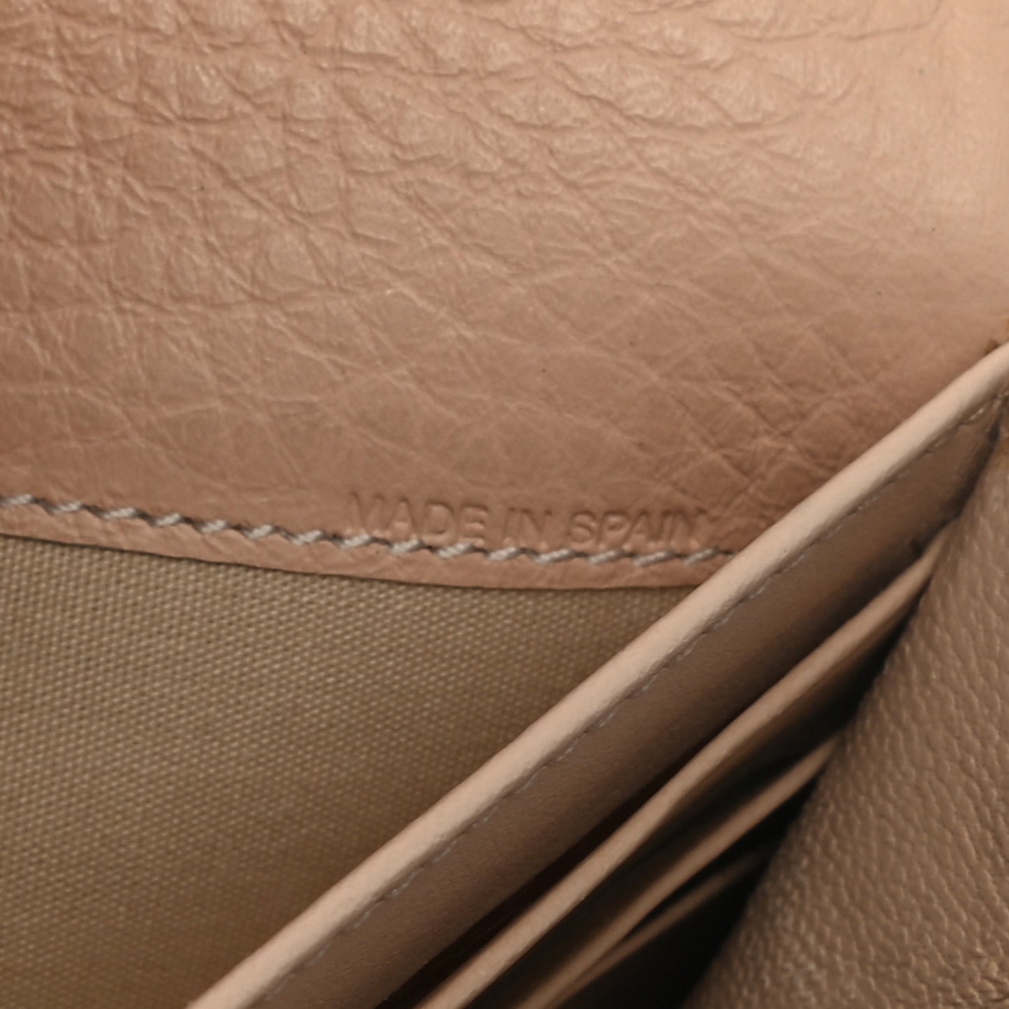 Calfskin Alphabet Long Wallet Blush Nude