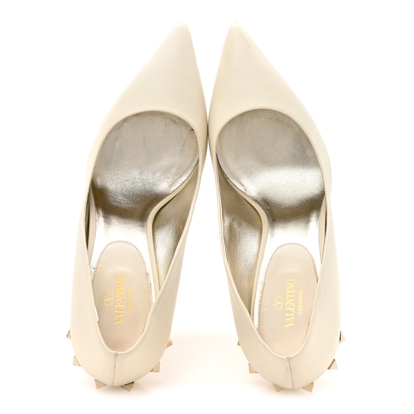 Nappa Rockstud Jaw Stud 100mm Pumps 40 Ivory