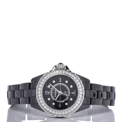 Chanel Stainless Steel Ceramic Diamond Bezel 29mm J12 Quartz Watch Black 3 of 8