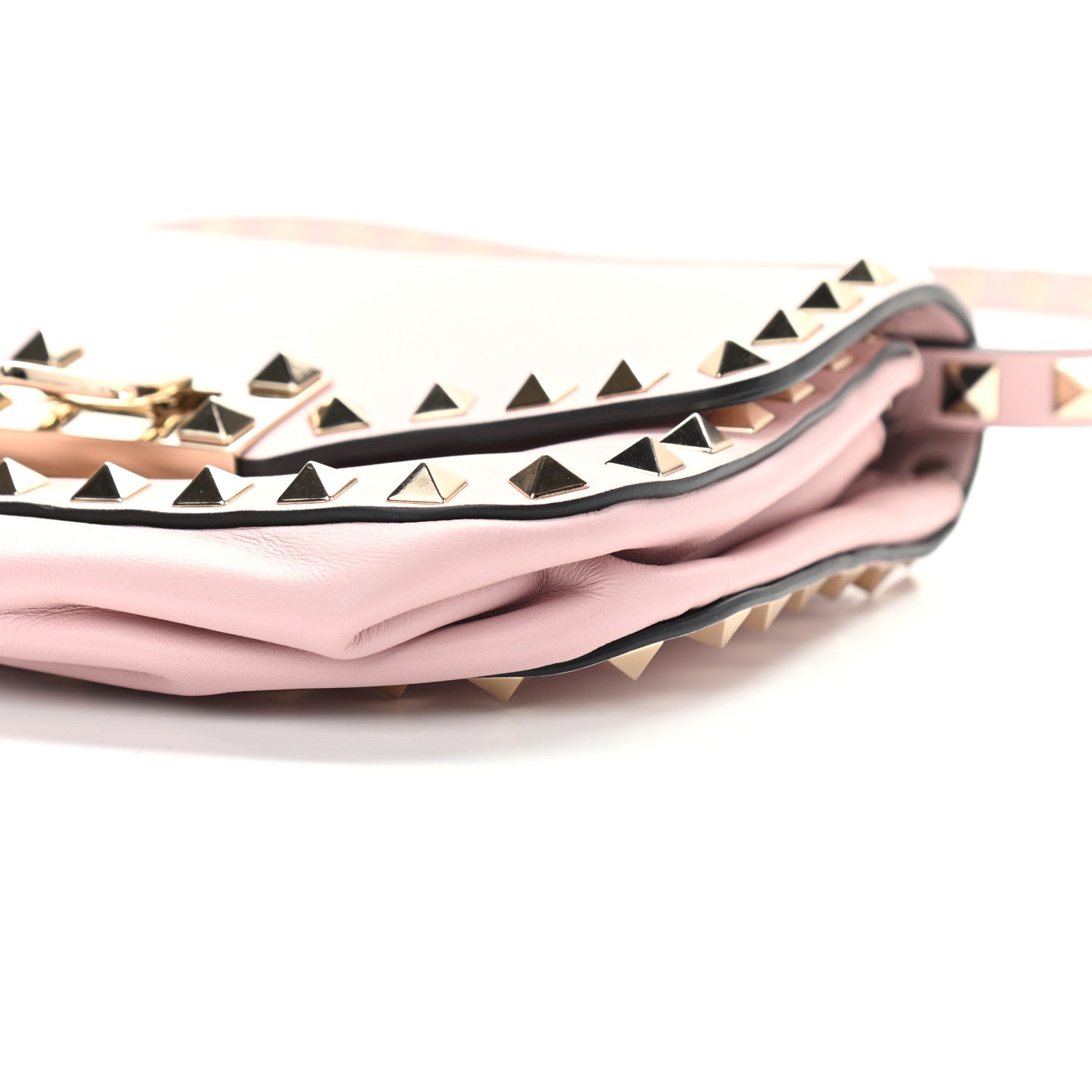 Valentino Garavani Vitello Mini Rockstud Flap Saddle Crossbody Bag Water Rose 8 of 8