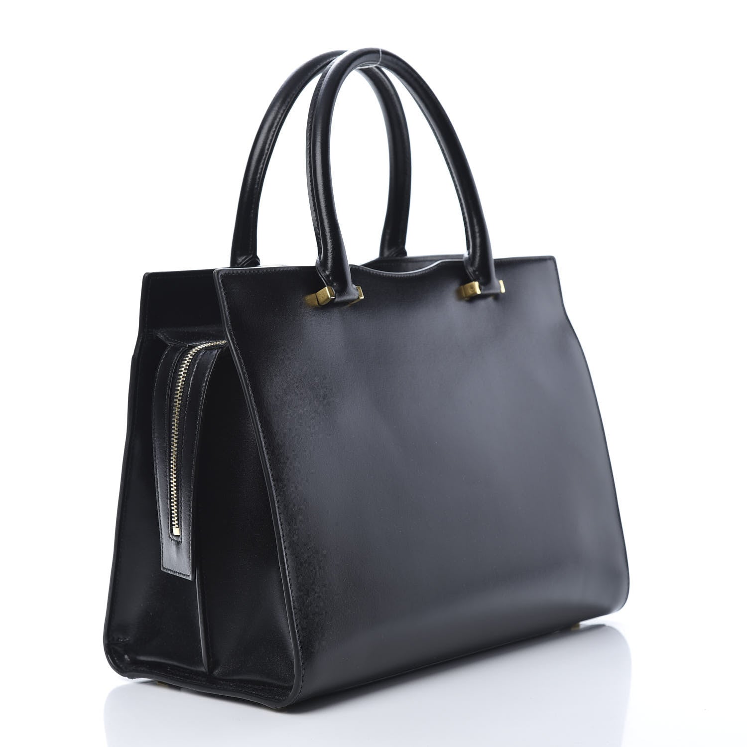 Saint Laurent Shiny Calfskin Medium Uptown Tote Black 3 of 12
