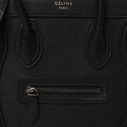Celine Drummed Calfskin Nano Luggage Black 7 of 11