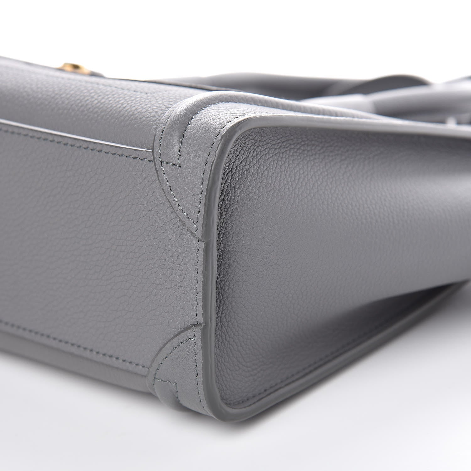 Celine Drummed Calfskin Nano Luggage Kohl 10 of 12
