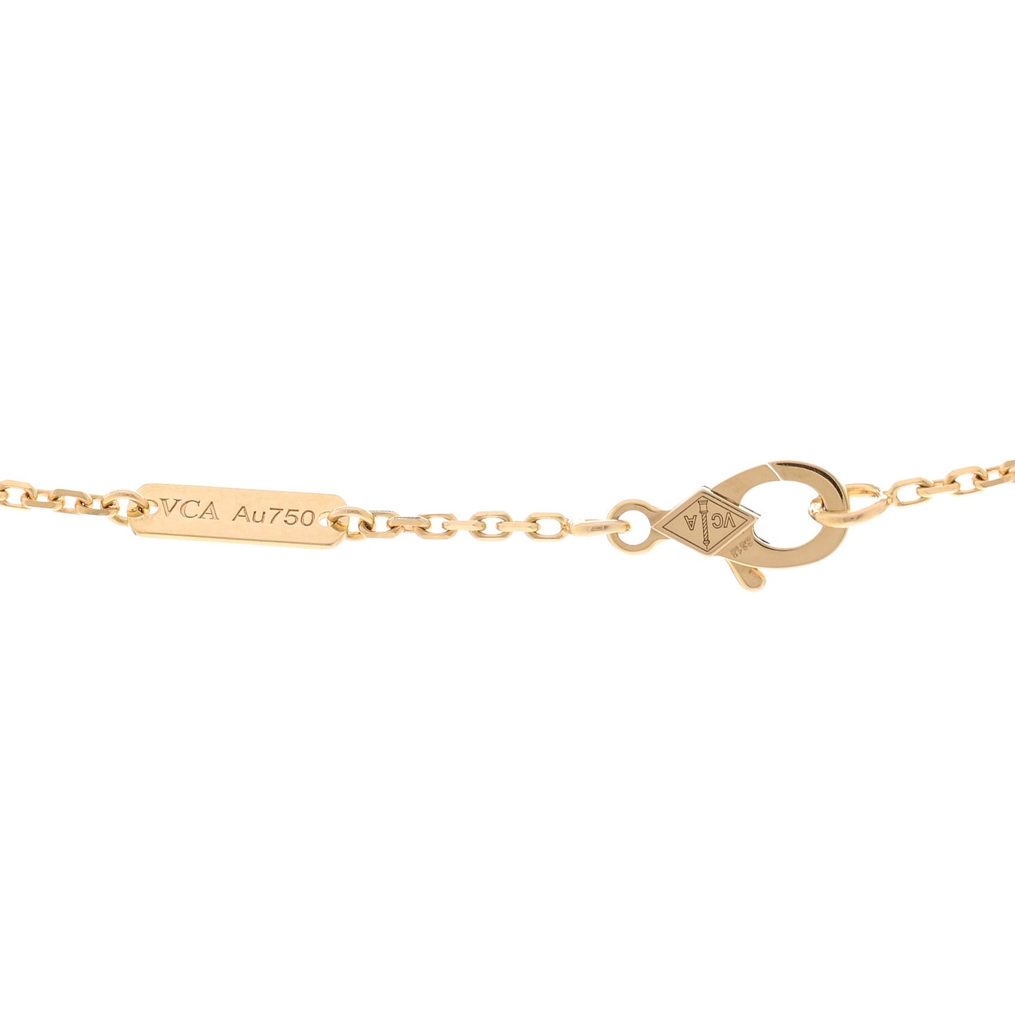 18K Yellow Gold Black Onyx Vintage Alhambra Pendant Necklace