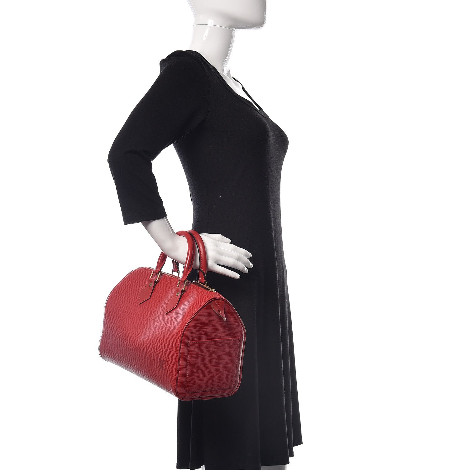 Louis Vuitton Epi Speedy 25 Castillan Red 2 of 10