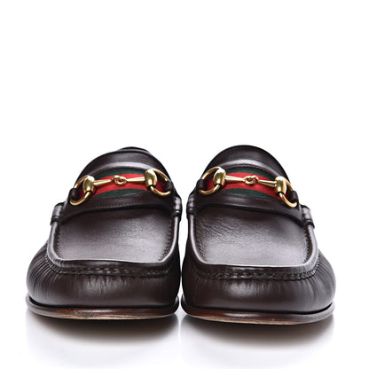 Gucci Calfskin Cirano Lux Web Mens 1953 Horsebit Loafers 8.5 Brown 2 of 8