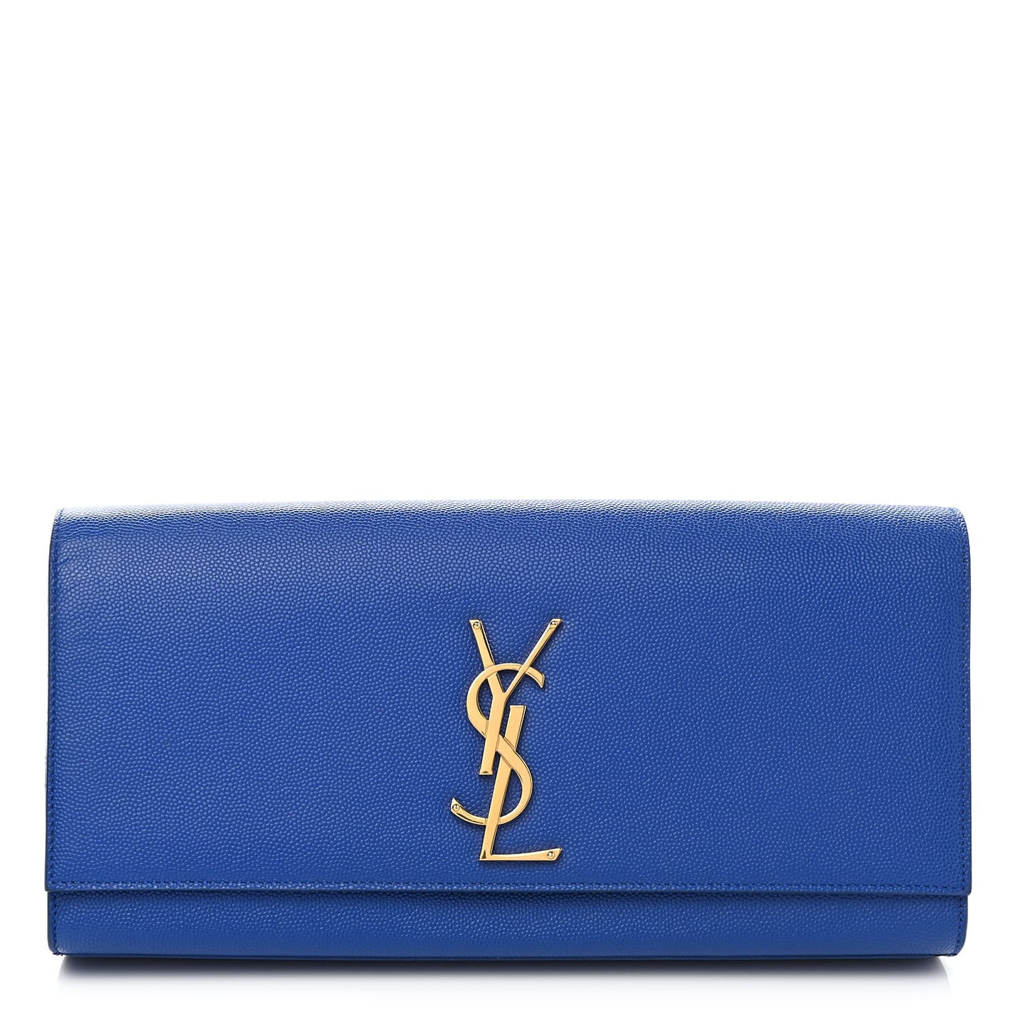 Grain De Poudre Classic Monogram Cassandre Clutch Blue Majorelle