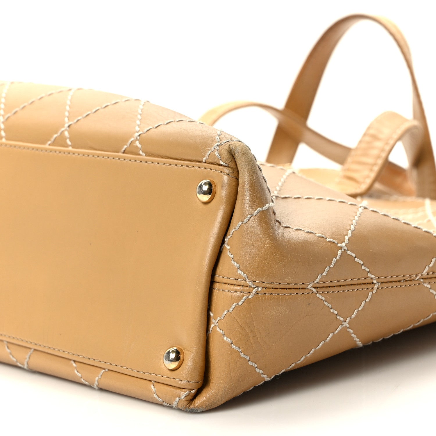 Chanel Calfskin Wild Stitch Large Tote Beige 9 of 11