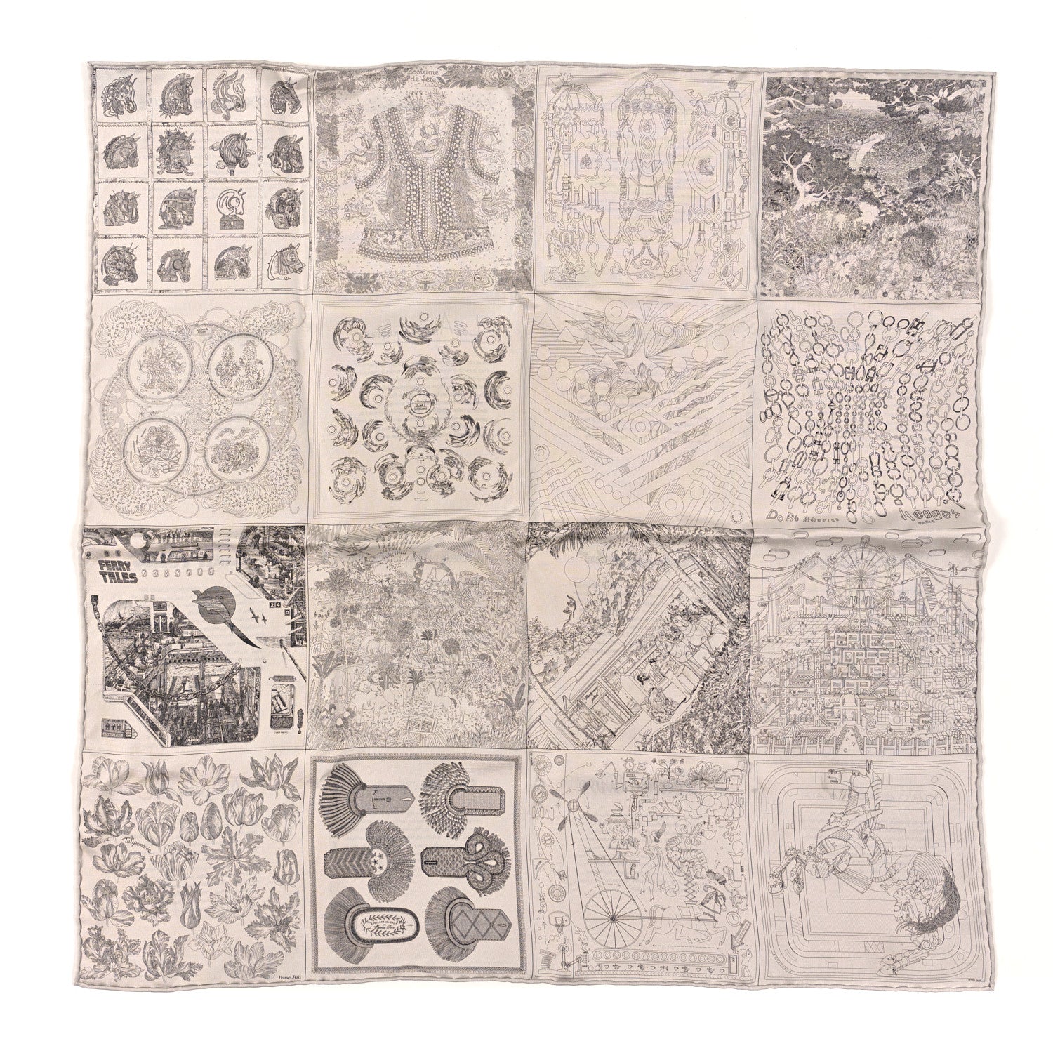 Hermes Silk Etonnant Double Face Scarf 70 1 of 3
