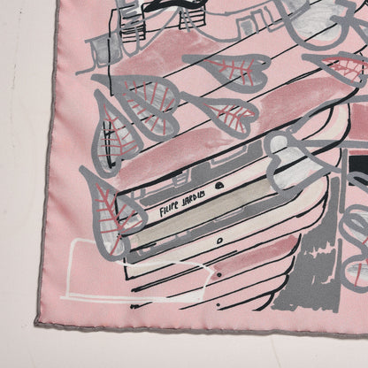 Hermes Silk Modernisme Tropical Scarf 90 Rose Pale Argile Gris 6 of 6