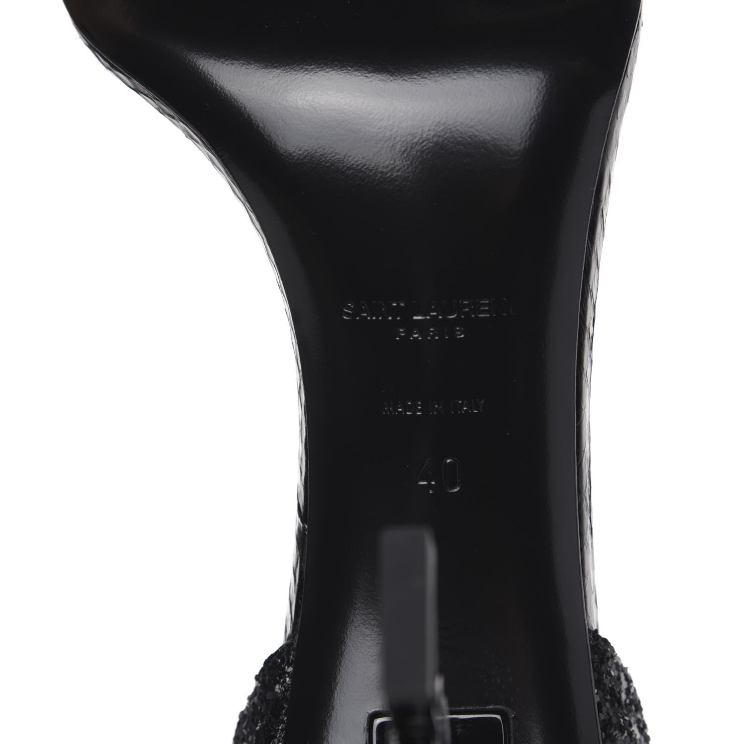 Saint Laurent Glitter Opyum Sandals 40 Black 7 of 7