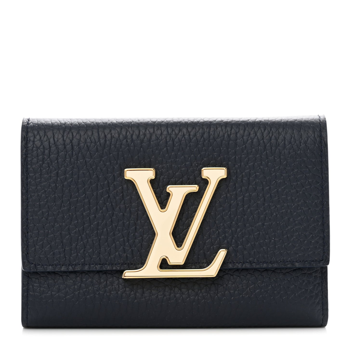 Taurillon Capucines Compact Maxi Wallet Navy