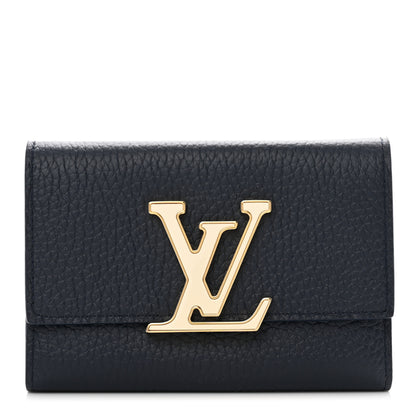 Louis Vuitton Taurillon Capucines Compact Maxi Wallet Navy 1 of 7