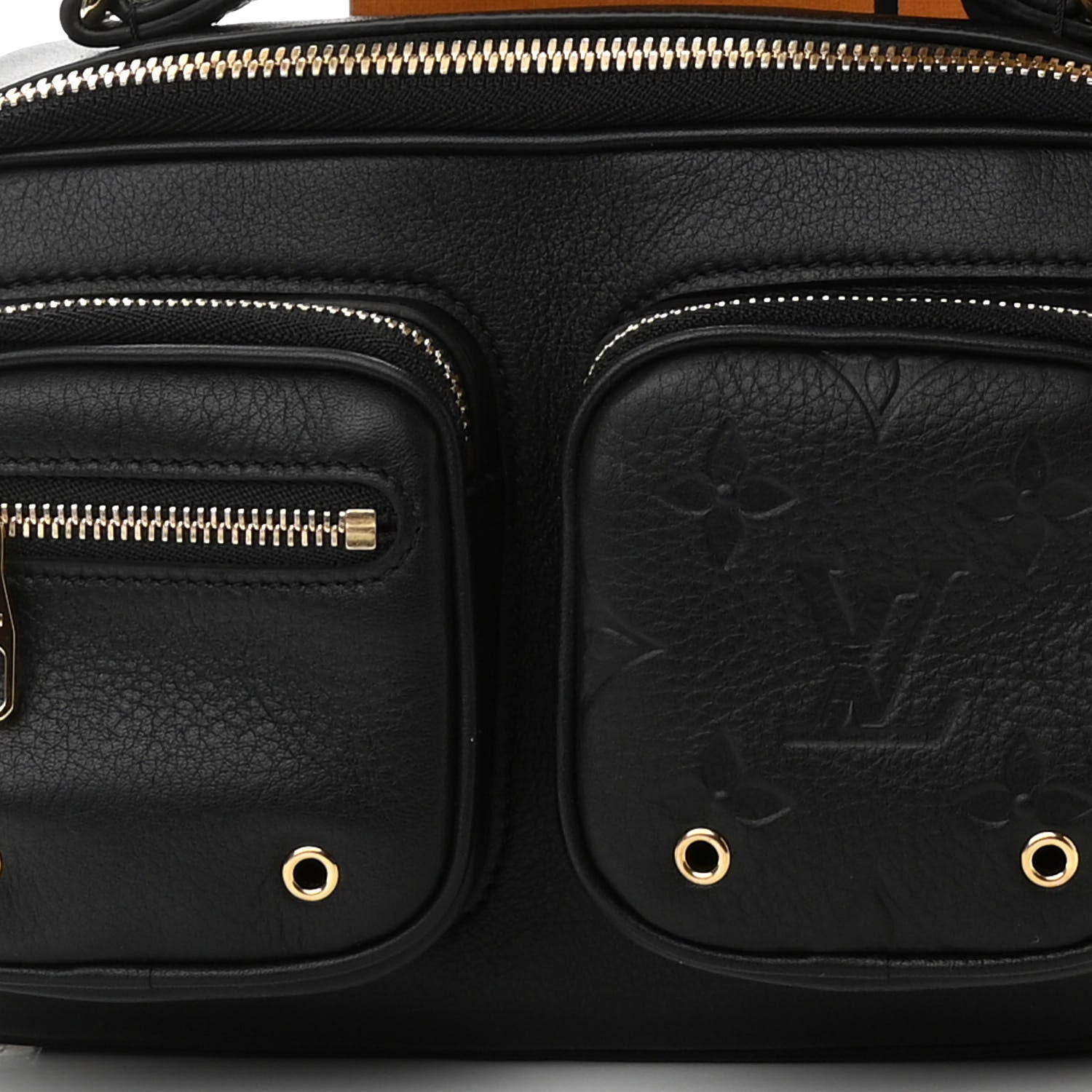 Louis Vuitton Calfskin Monogram Embossed Utility Crossbody Black 10 of 13