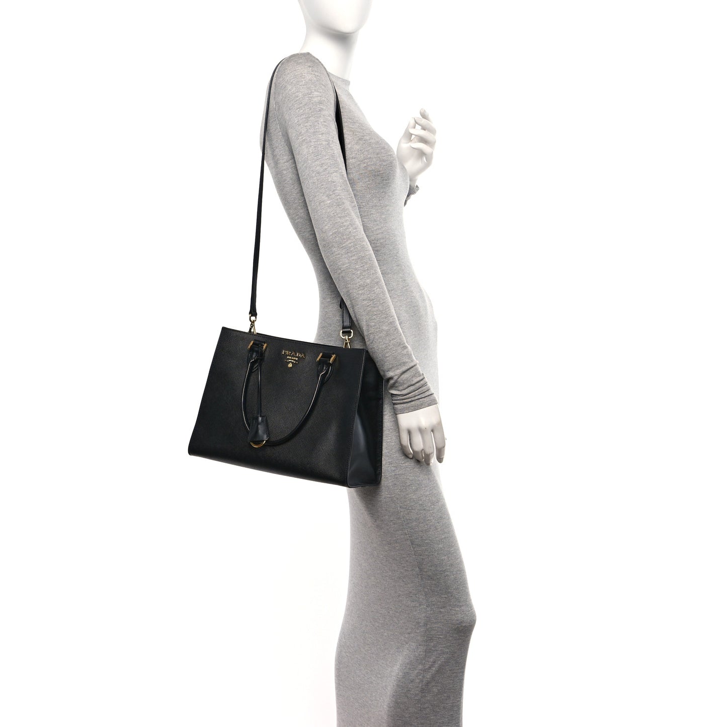 Saffiano Soft Calfskin Tote Black