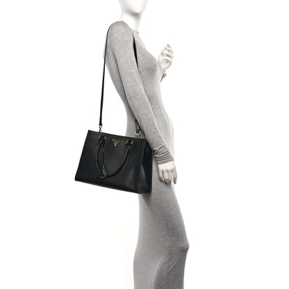Prada Saffiano Soft Calfskin Tote Black 2 of 9