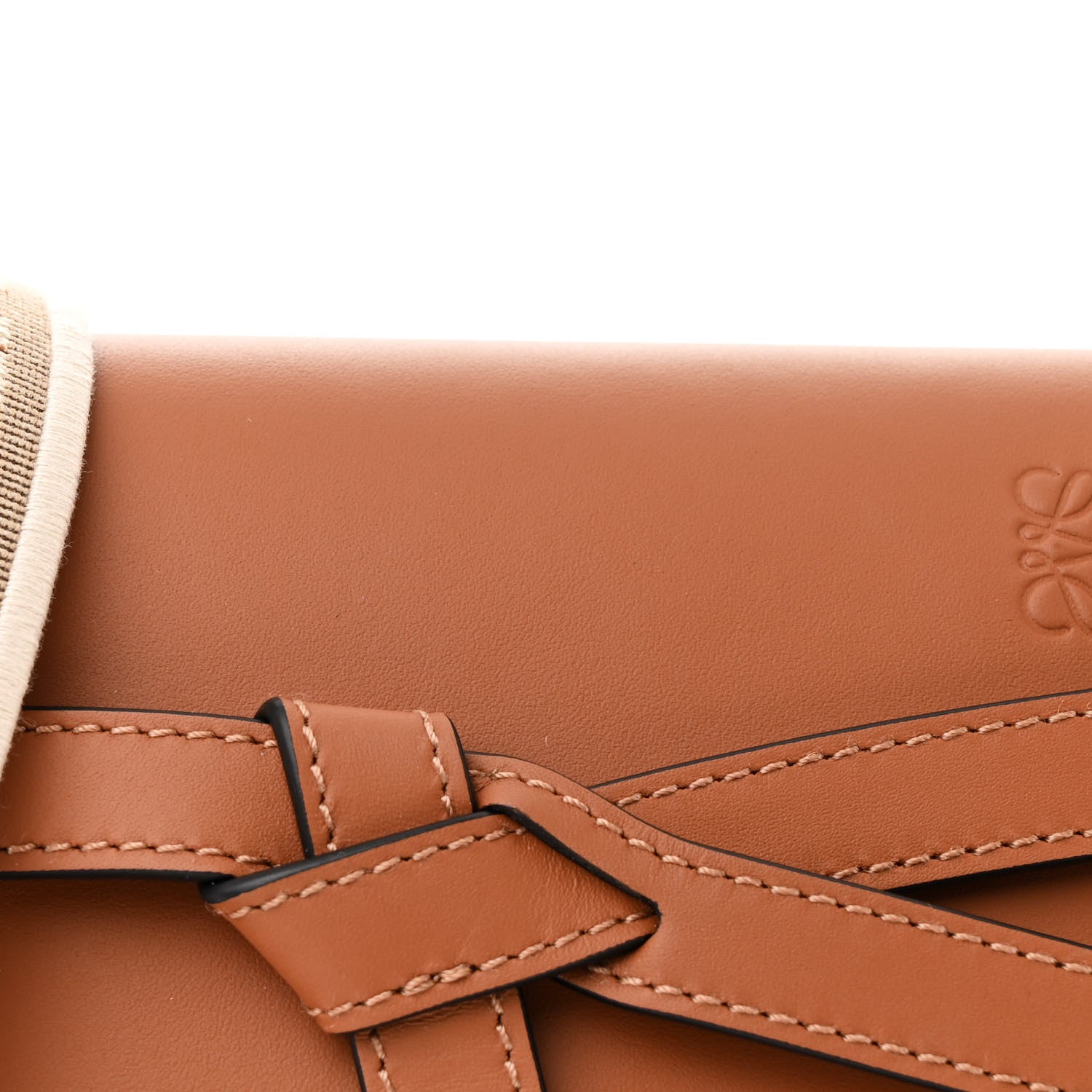 Loewe Calfskin Jacquard Mini Gate Dual Bag Tan 7 of 9