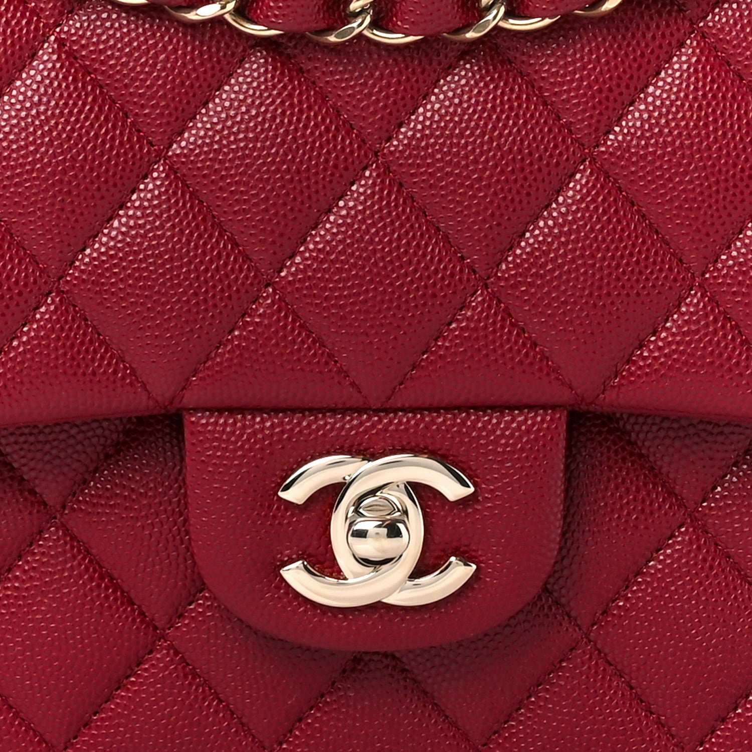 Chanel Caviar Quilted Medium Double Flap Dark Red 9 of 12