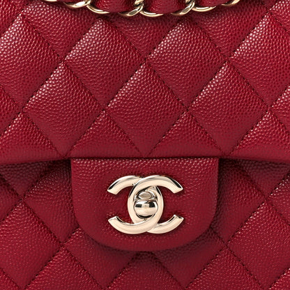Chanel Caviar Quilted Medium Double Flap Dark Red 9 of 12