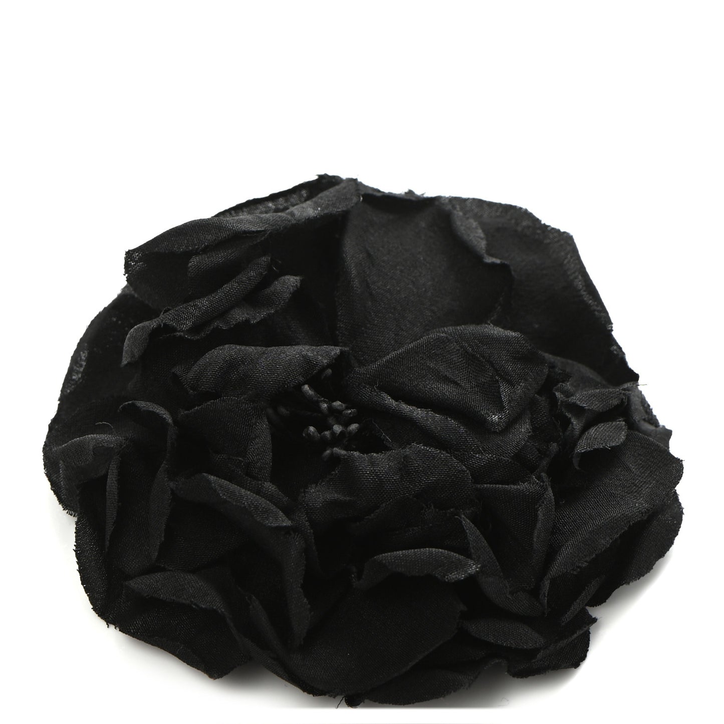 Silk Flower Brooch Black