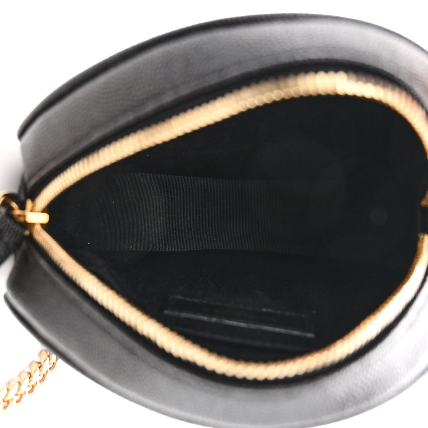 Grain De Poudre Matelasse Chevron Quilted Round Vinyle Camera Bag Black