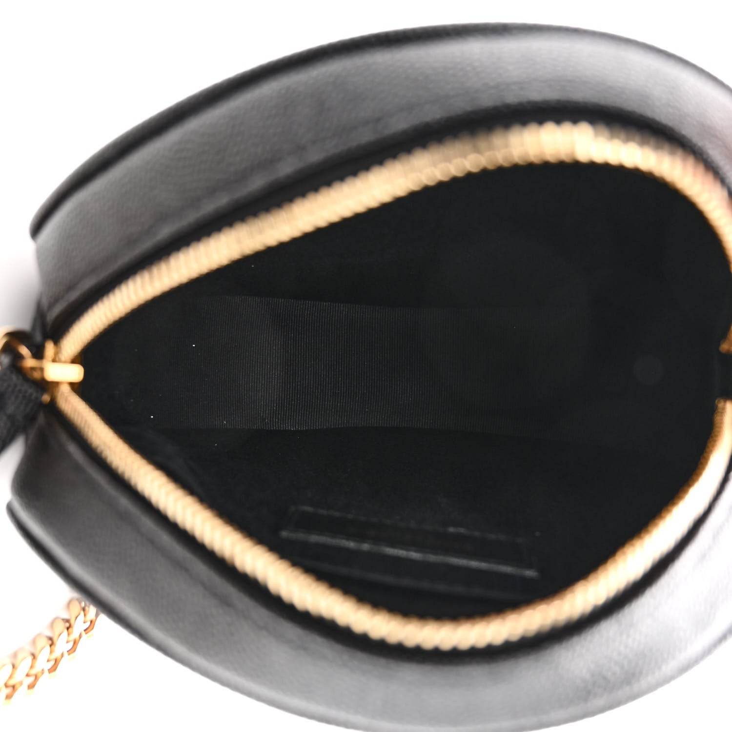 Saint Laurent Grain De Poudre Matelasse Chevron Quilted Round Vinyle Camera Bag Black 5 of 9