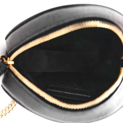 Saint Laurent Grain De Poudre Matelasse Chevron Quilted Round Vinyle Camera Bag Black 5 of 9