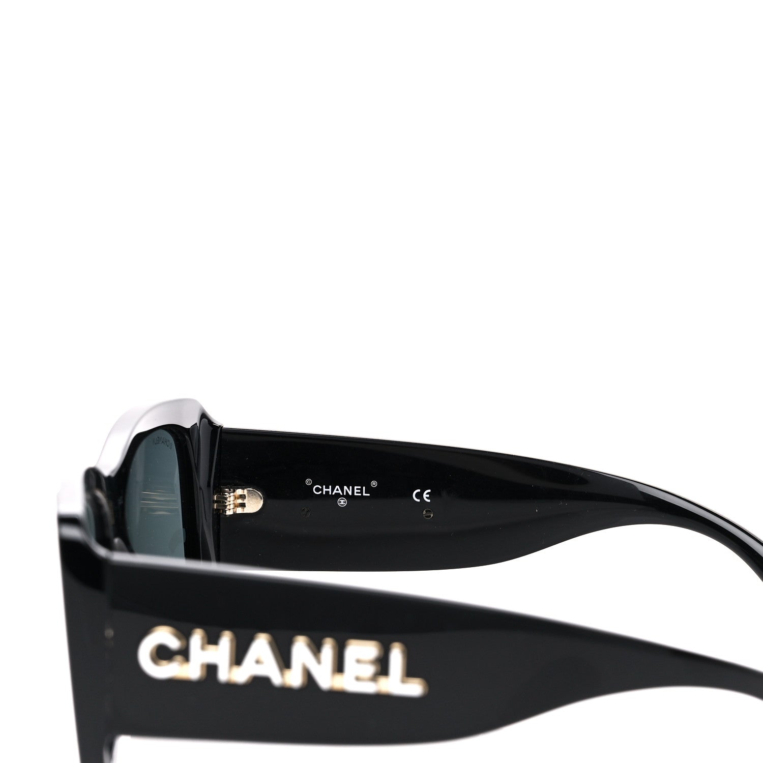 Chanel Acetate CC Logo Square Sunglasses 71472 Black 6 of 8